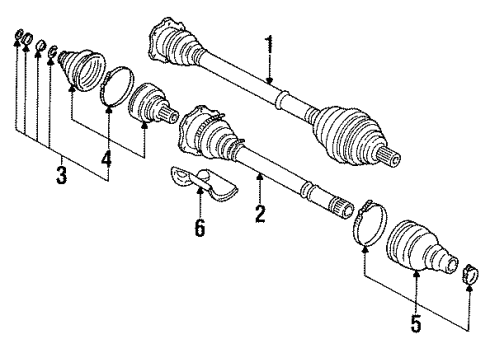1995 Audi 90 Quattro Drive Axles - Front