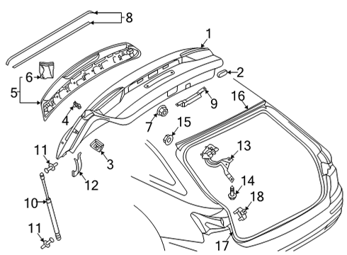 2025 Audi A6 allroad Trunk Lid & Components
