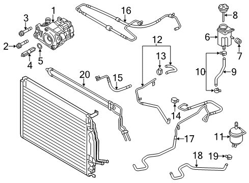 2014 Audi S8 P/S Pump & Hoses Diagram 3