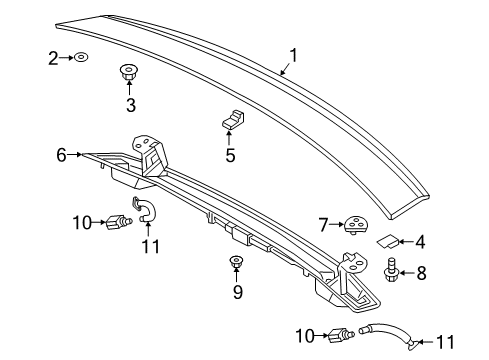 2021 Audi TT Quattro Rear Spoiler Diagram 3