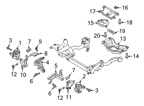 2013 Audi A5 Quattro Engine & Trans Mounting Diagram 4