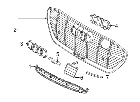 2020 Audi e-tron Sportback Grille & Components Diagram