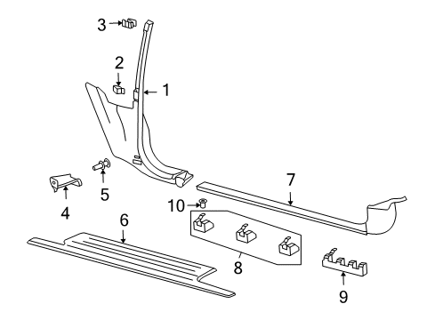 2004 Audi S4 Interior Trim - Pillars Diagram 3