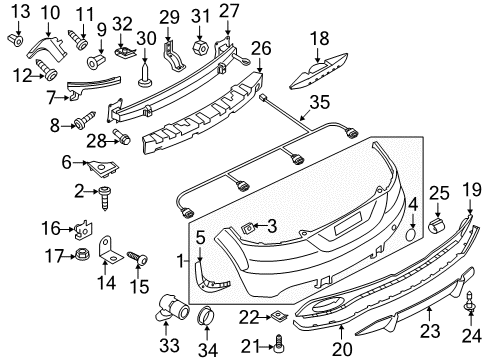 2013 Audi TT RS Quattro Bumper & Components - Rear Diagram