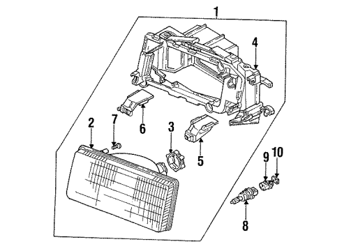 1991 Audi Coupe Quattro Headlamps Diagram 2