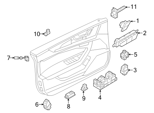 2025 Audi SQ8 e-tron Sportback Interior Trim - Front Door Diagram 2