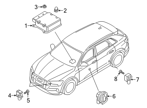 2020 Audi Q3 Air Bag Components Diagram 2