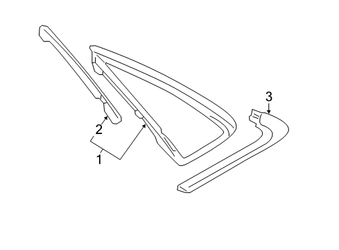 2014 Audi A8 Quattro Glass & Hardware - Quarter Panel Diagram 2
