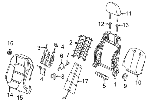 2015 Audi S3 Front Seat Components Diagram 3