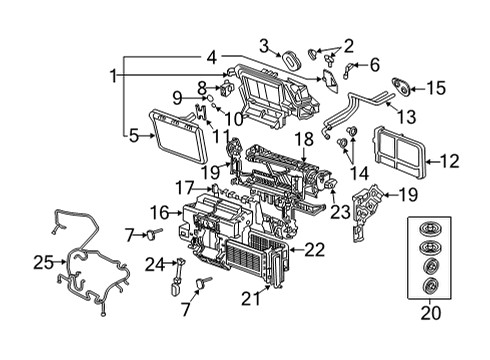 2024 Audi RS5 A/C Evaporator & Heater Components Diagram