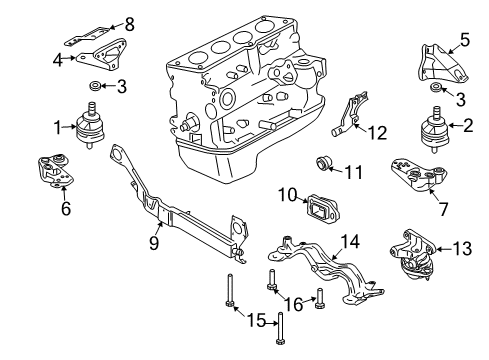 2006 Audi A4 Engine & Trans Mounting Diagram 3