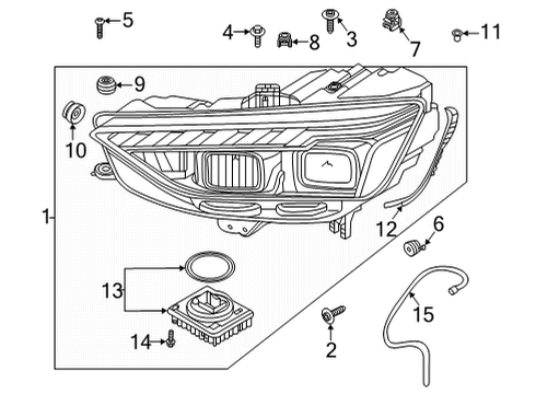 2025 Audi A4 Quattro Headlamp Components Diagram 2