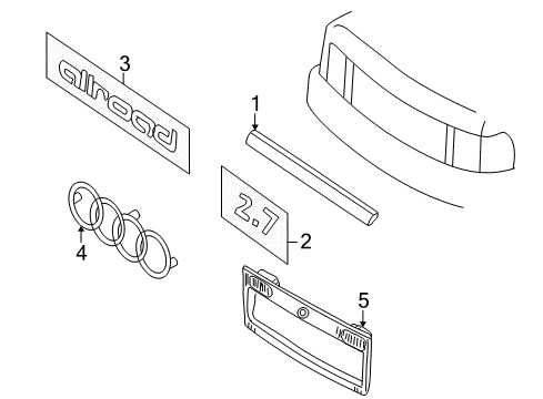 2002 Audi Allroad Quattro Exterior Trim - Lift Gate Diagram