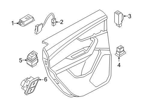 2024 Audi SQ7 Interior Trim - Rear Door Diagram
