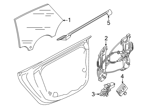 2025 Audi RS5 Sportback Glass - Door Diagram 2