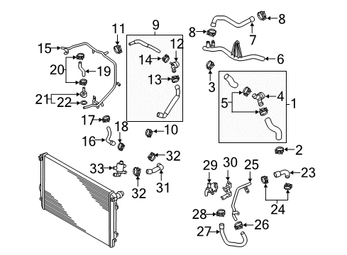 2018 Audi S3 Water Inlet Hose Diagram for 5Q0-121-058-AC