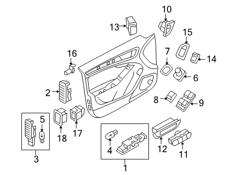 2010 Audi Q5 Interior Trim - Front Door Diagram 2