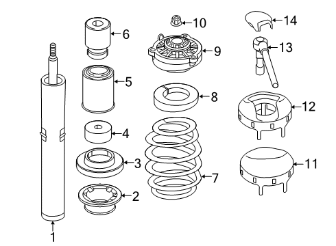 2025 Audi A5 Sportback Struts & Components Diagram