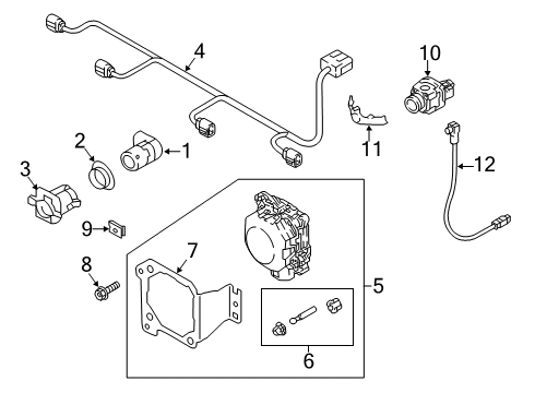 2019 Audi S5 Sportback Electrical Components - Front Bumper Diagram