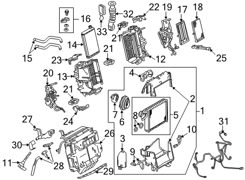 2009 Audi A5 Quattro A/C Evaporator & Heater Components Diagram