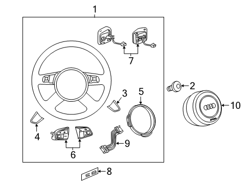 2016 Audi A7 Quattro Steering Wheel & Trim Diagram 3