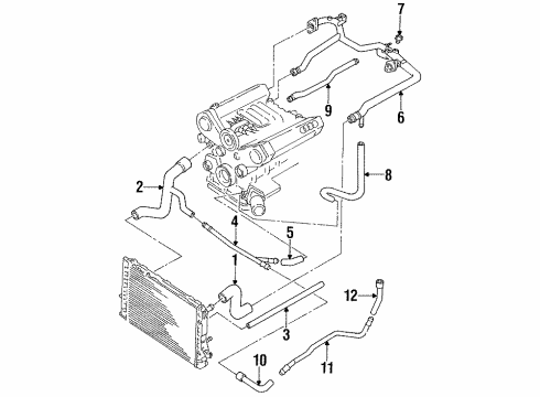 1994 Audi Cabriolet Radiator Hoses Diagram