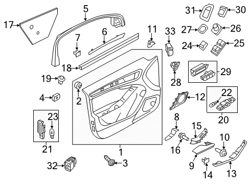 2014 Audi allroad Interior Trim - Front Door Diagram