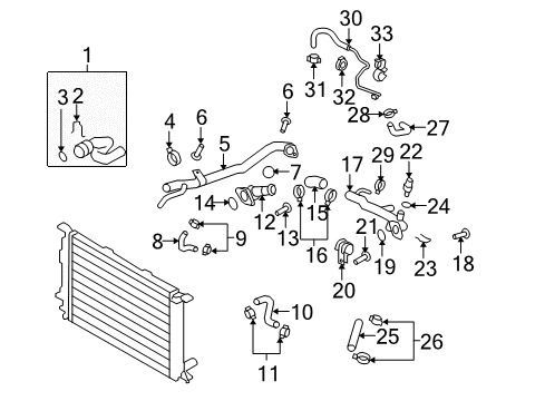 2009 Audi S5 Water Inlet Tube Seal Diagram for N-909-125-01