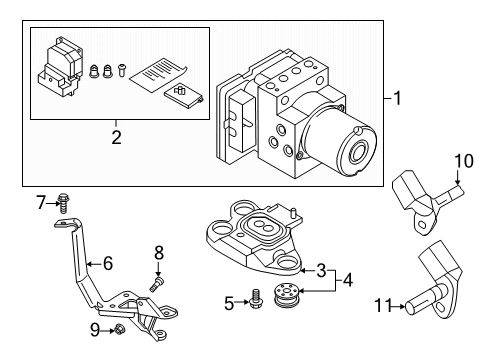 2019 Audi A4 ABS Components Diagram