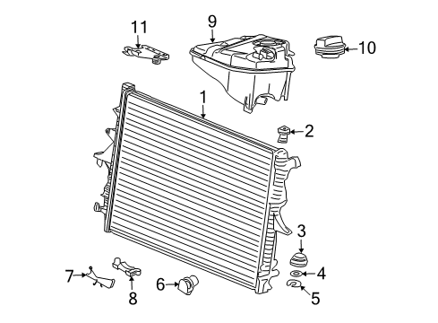 2008 Audi Q7 Radiator & Components Diagram 2