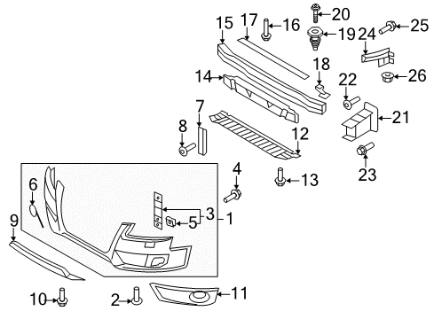 2012 Audi S5 Bumper & Components - Front Diagram 2