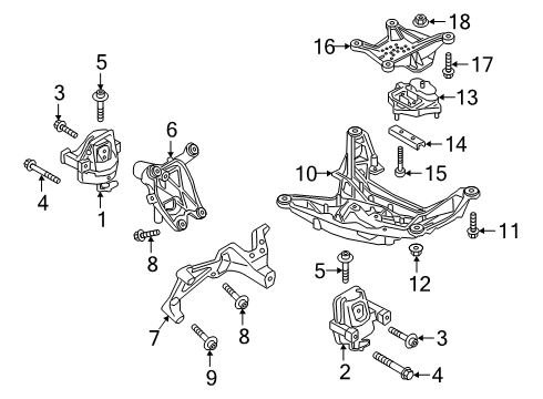 2019 Audi S5 Sportback Engine & Trans Mounting Diagram