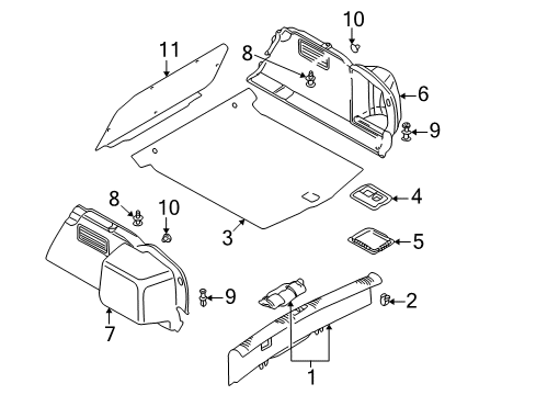 2004 Audi A4 Interior Trim - Rear Body Diagram 2
