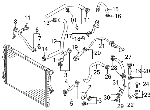2014 Audi Q7 Water Pipe Diagram for 059-121-399-K