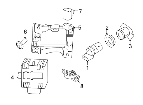 2019 Audi S5 Blind Spot Radar Bracket Diagram for 8W6-907-175-A