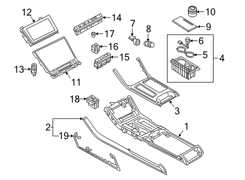 2020 Audi S8 Front Console Diagram 3