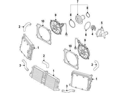 2009 Audi R8 Radiator & Components Diagram 2