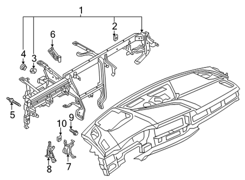 2022 Audi RS5 Sportback Instrument Panel Components