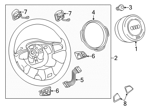 2016 Audi A4 Steering Wheel & Trim Diagram 3