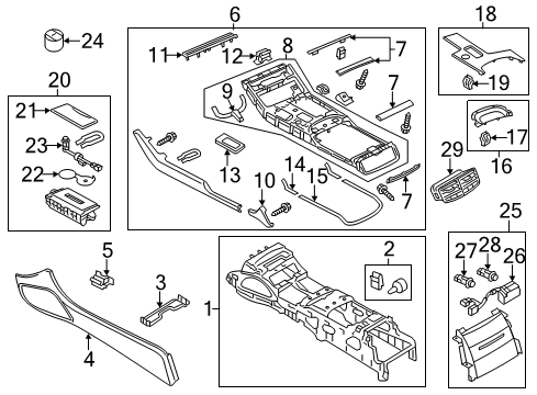 2017 Audi S8 Front Console Diagram 2