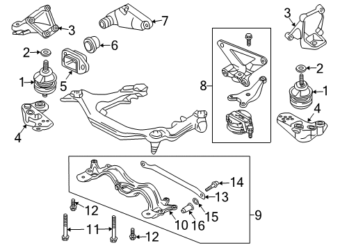 2002 Audi A4 Engine & Trans Mounting Diagram 5