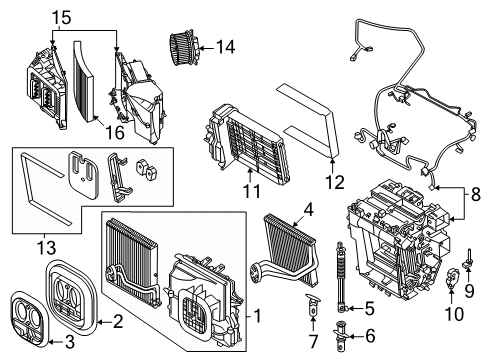 2025 Audi SQ6 e-tron A/C Evaporator & Heater Components