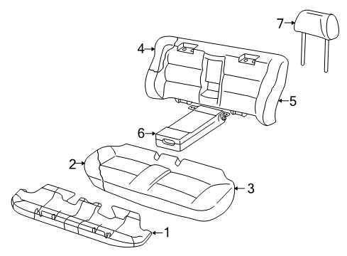 1999 Audi A4 Rear Seat Components Diagram 2