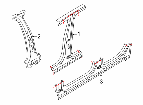 2013 Audi S8 Center Pillar & Rocker