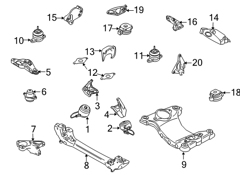 2008 Audi S8 Engine & Trans Mounting Diagram