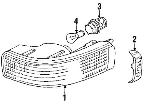 1992 Audi V8 Quattro Parking Lamp Assy Diagram for 441-953-049-D