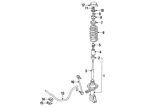 1993 Audi 90 Shocks & Suspension Components - Front Diagram