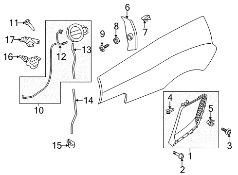 2014 Audi R8 Exterior Trim - Quarter Panel Diagram