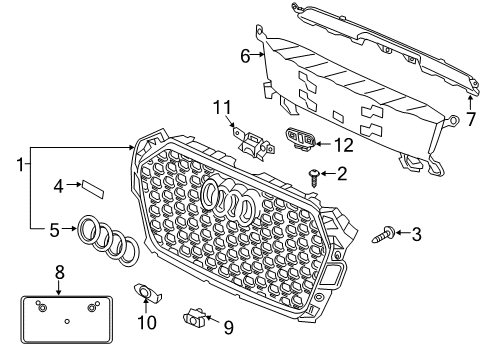2019 Audi RS5 Sportback Grille & Components Diagram