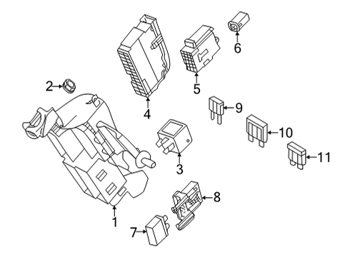 2023 Audi RS5 Relay & Fuse Plate Diagram for 8W0-971-845-AH